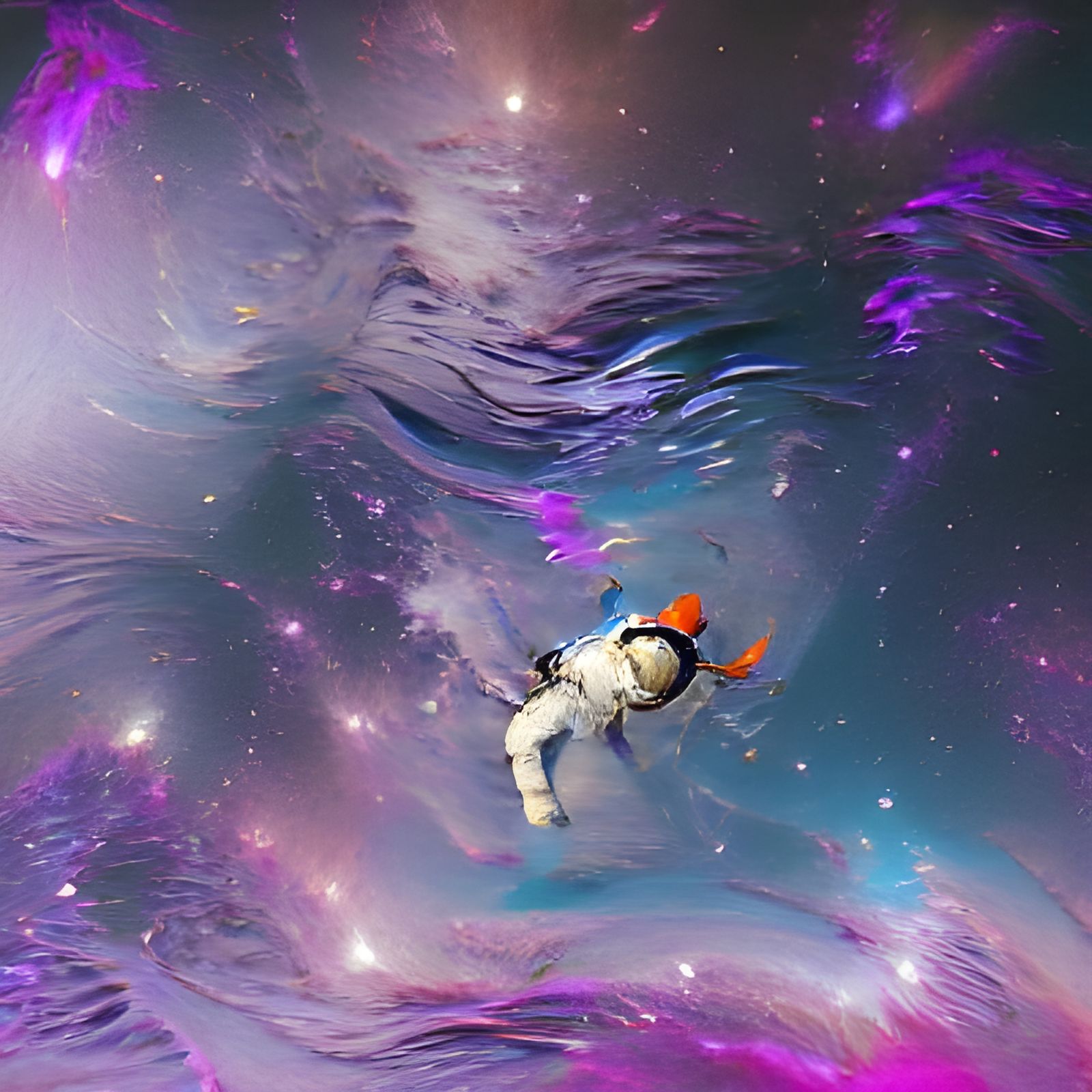 Astronaut Floating in Space: A Digital Rendering