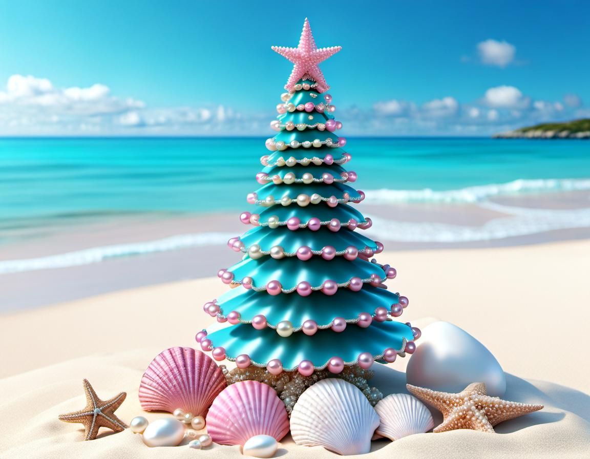 A Beachy Christmas with Clamshells and Pearls