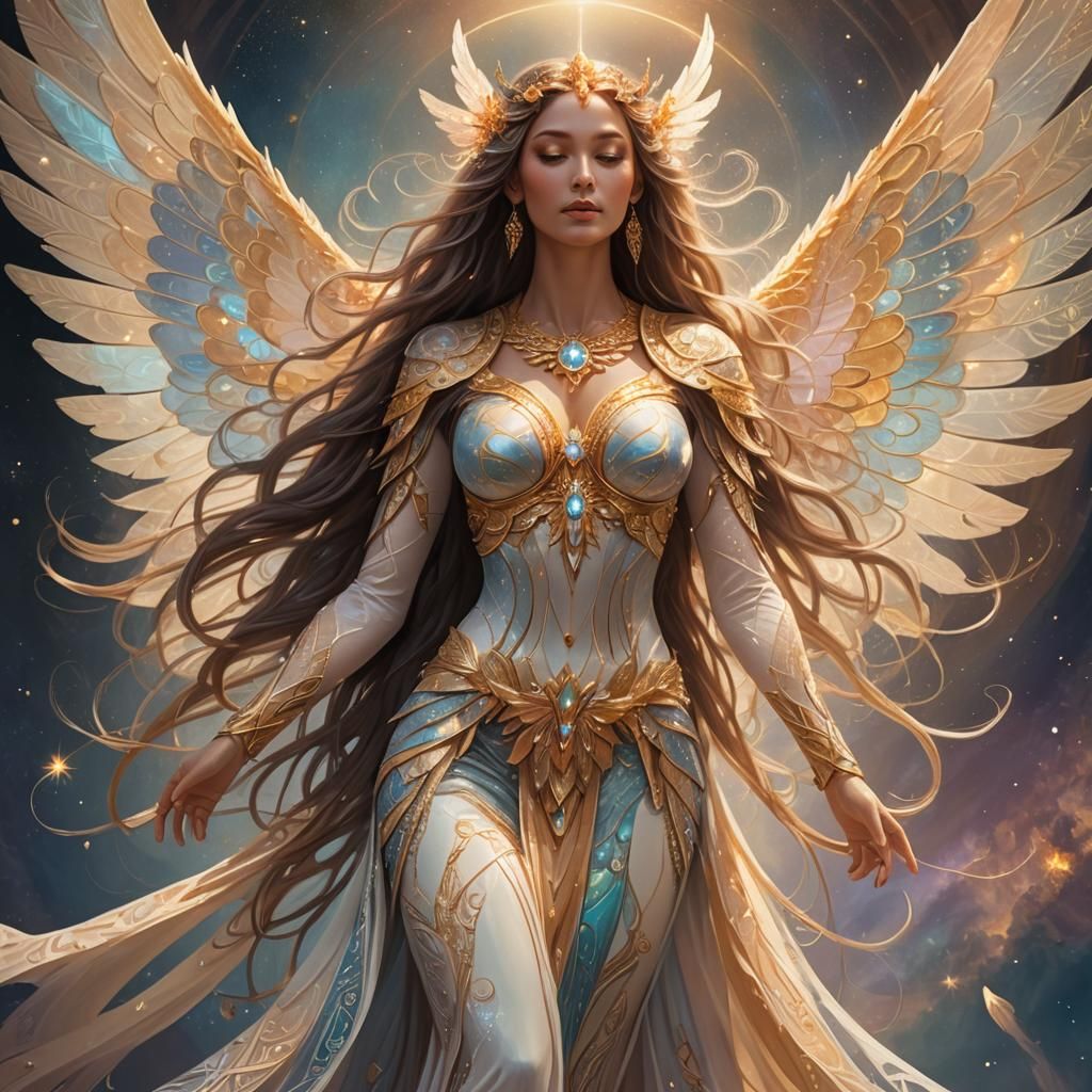 Ethereal Universe Goddess with Unique Wings