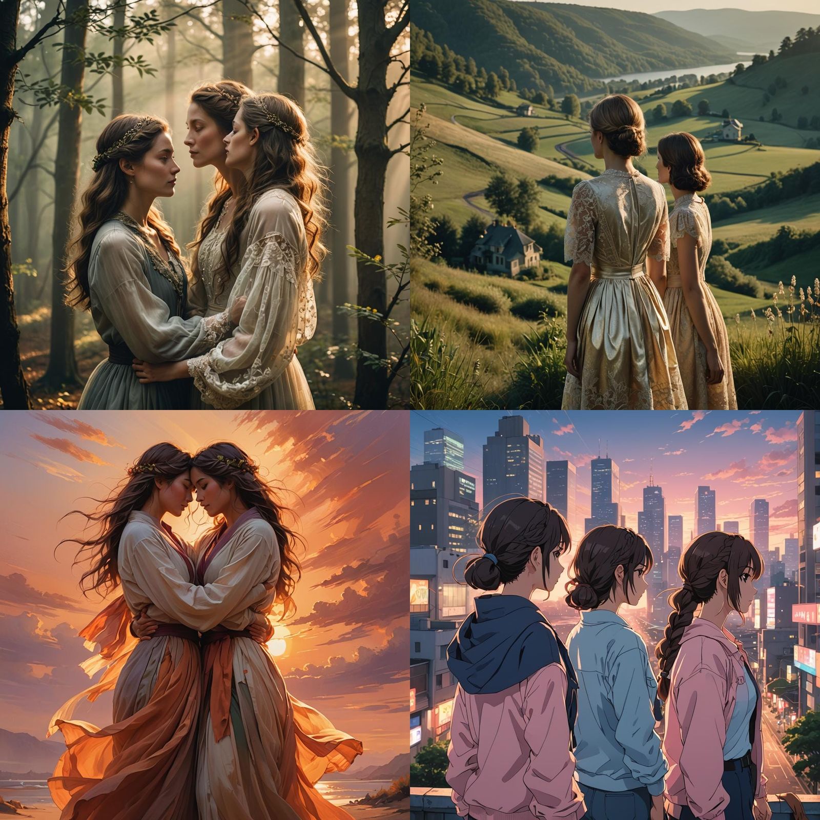 Intimate Embrace Between Two Women