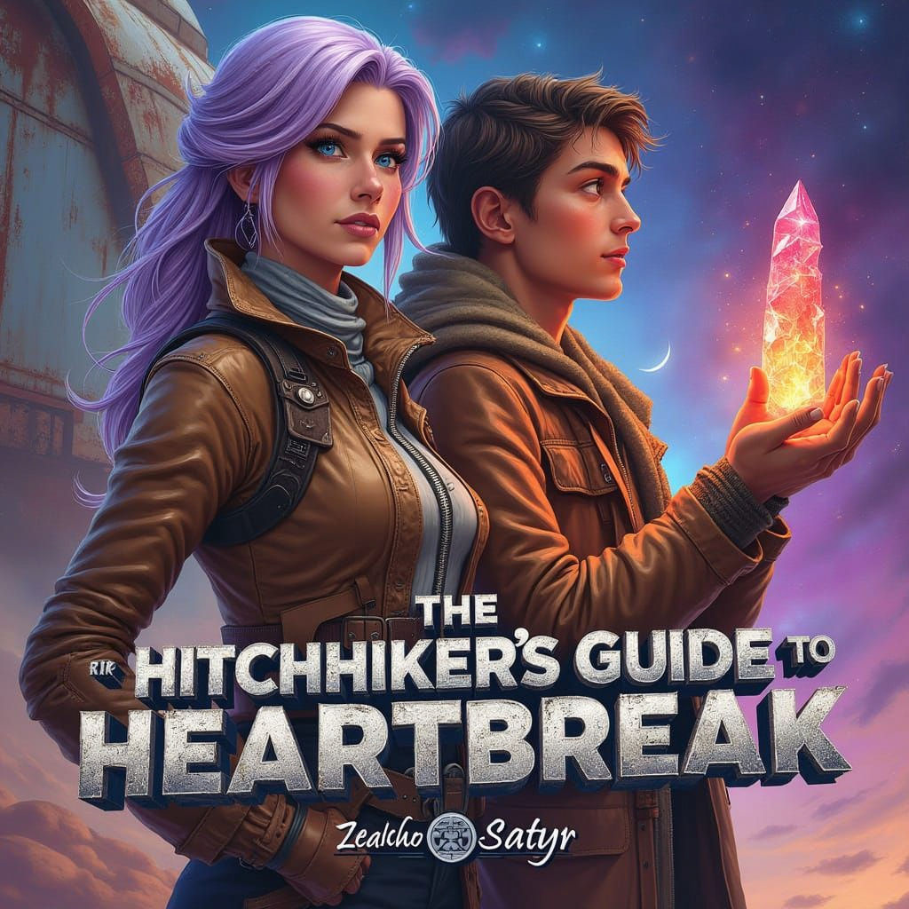 Rusty Spaceship Soars Through Vibrant Nebula in Cyberpunk Ro...