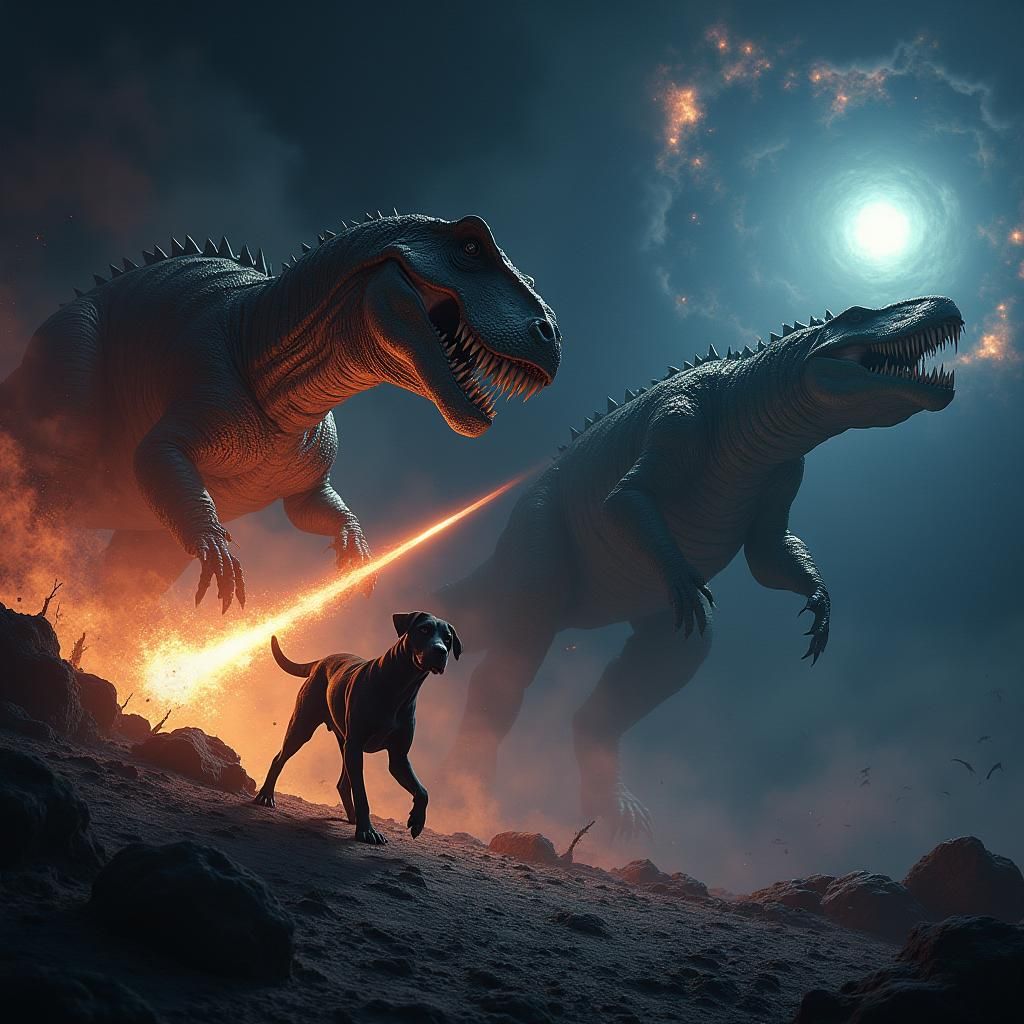 Epic Space Battle: Spinosaurus vs Labrador vs Croc-Zilla