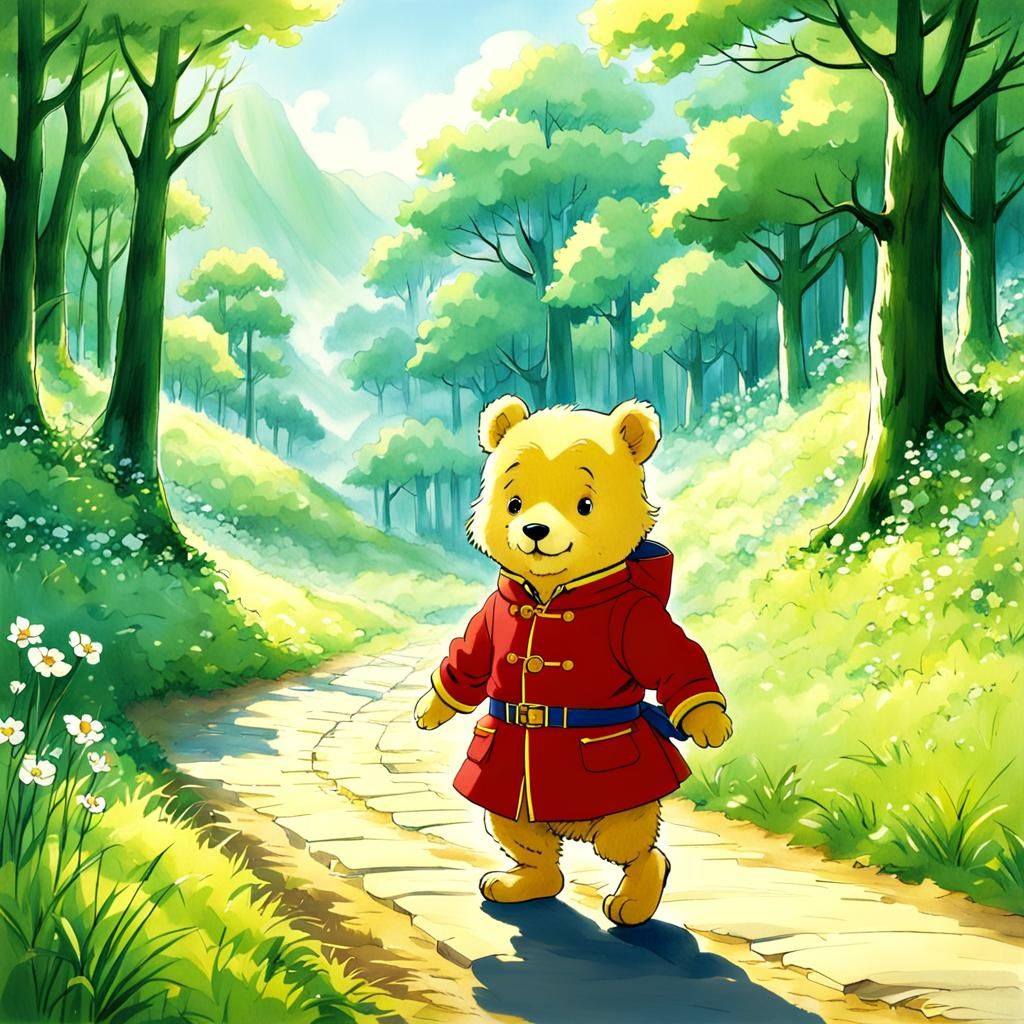 Rupert Bear in Anime Key Visual Style