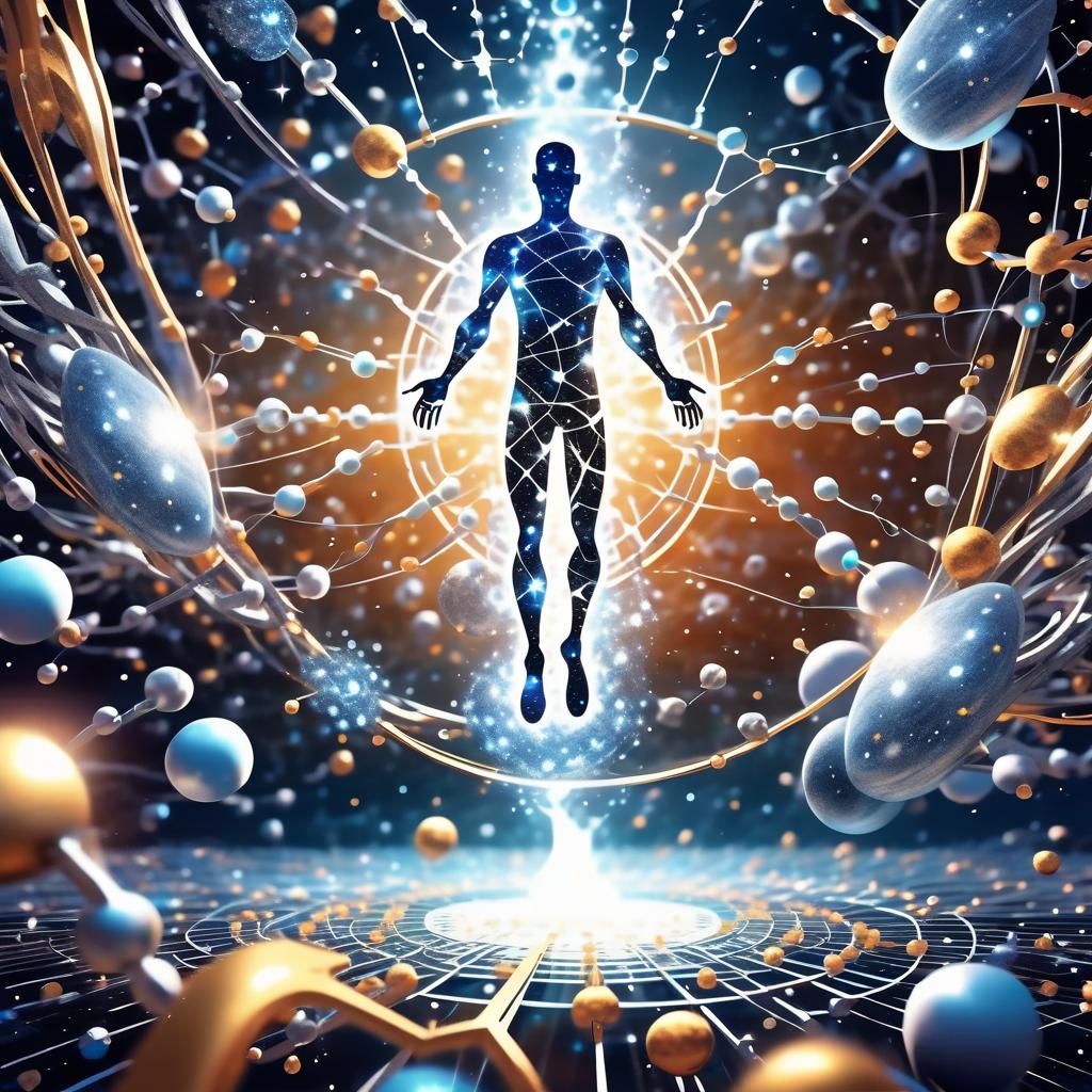 Silver Silhouette Ascending in Interdimensional Space