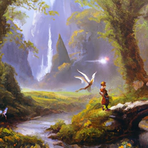 Enchanting Fairy World Oil Painting