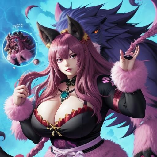Anime Style BBW Beast Woman Illustration