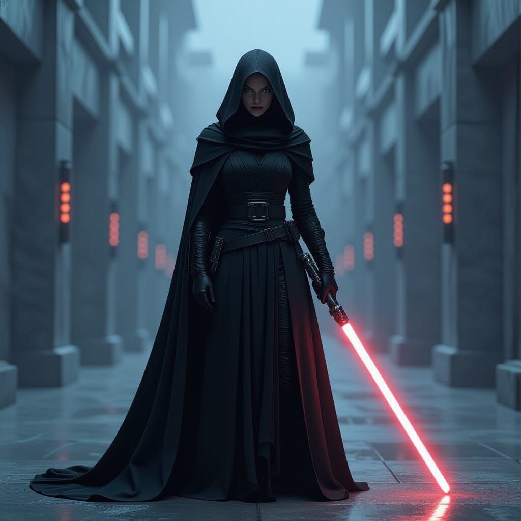 Dark Side Female Warrior with Lightsaber