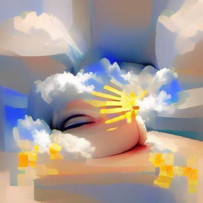 Heavenly Sunshine Beams Through Soft Clouds