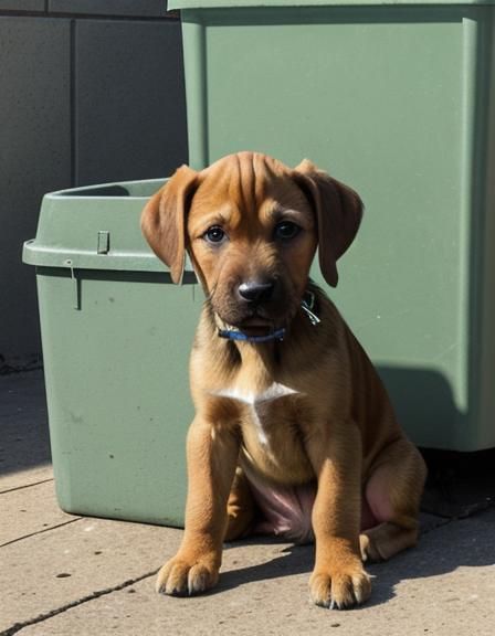 Low-Poly Puppy with World Eyes