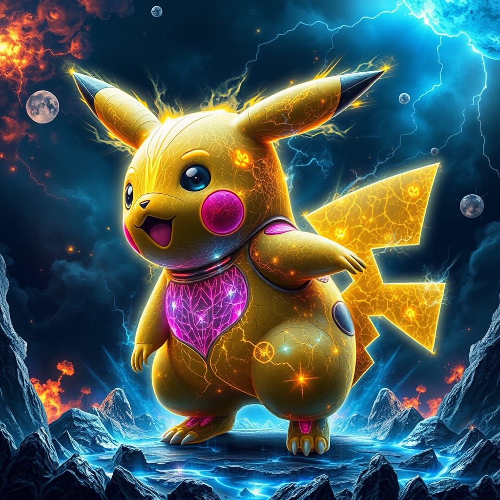 Pikachu as Energy Behemoth in Shattered Dimensions
