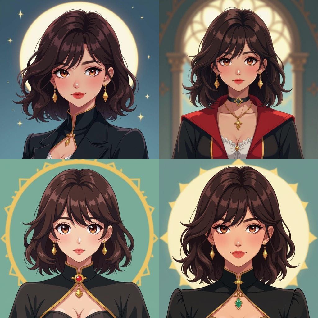 Young Woman in Tarot Magician Outfit as Anime Art