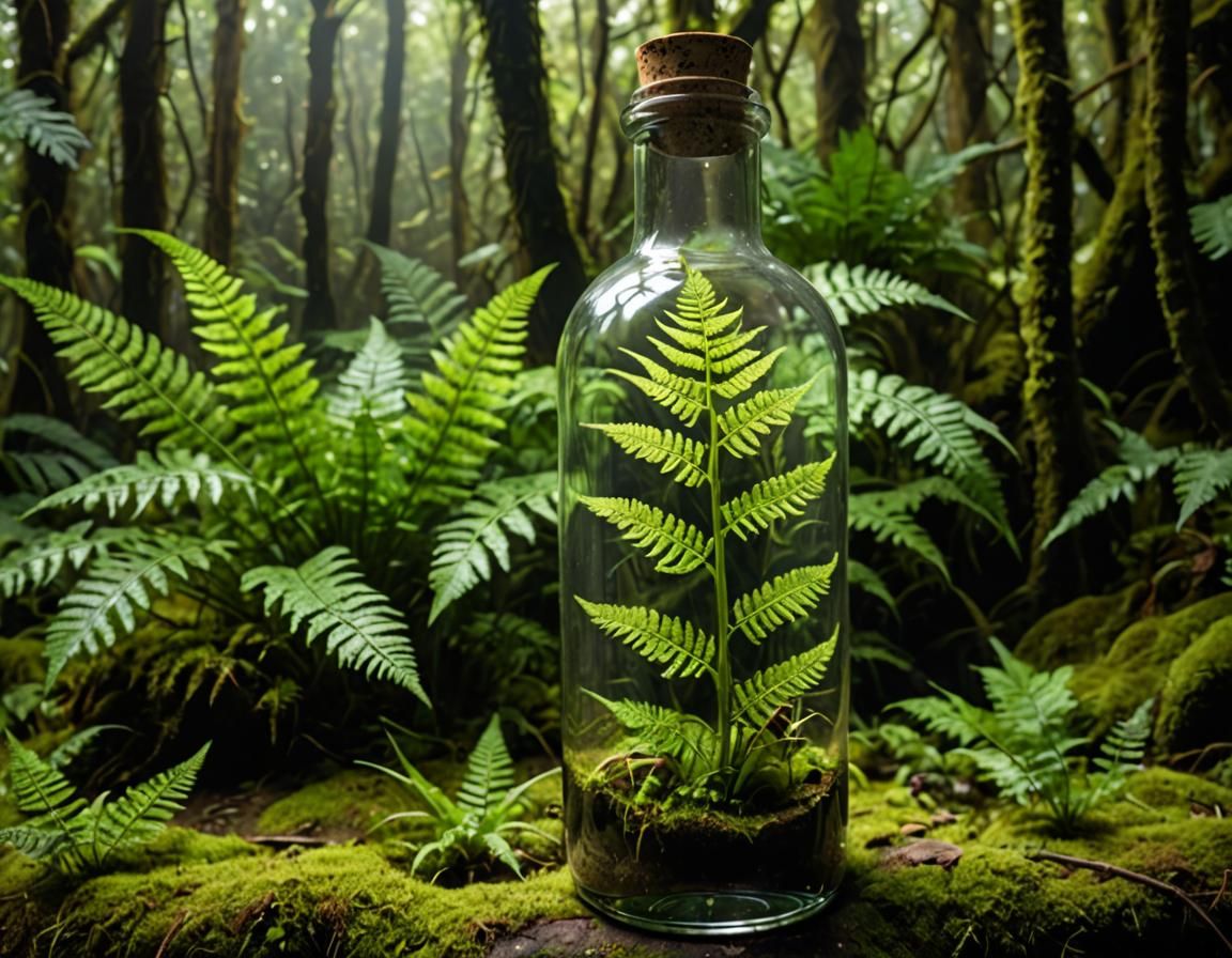 Fern Discovered in Abandoned Glass Bottle Vivarium