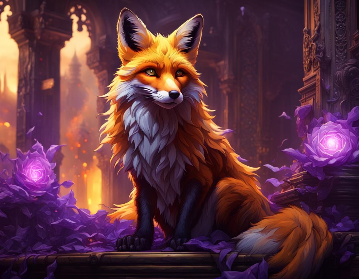 Fantasy Fox in Diamond Art Style