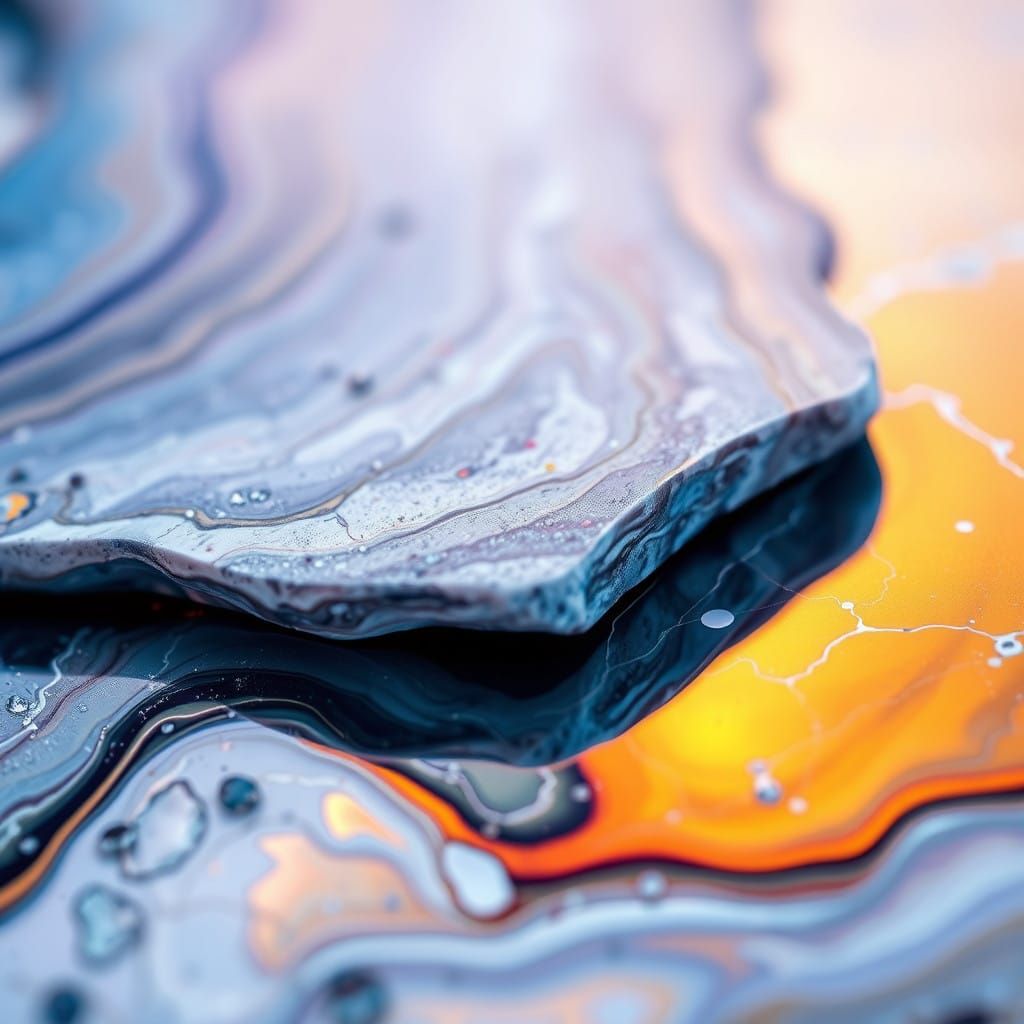 Vibrant Marble Abstractions in Extreme Macro