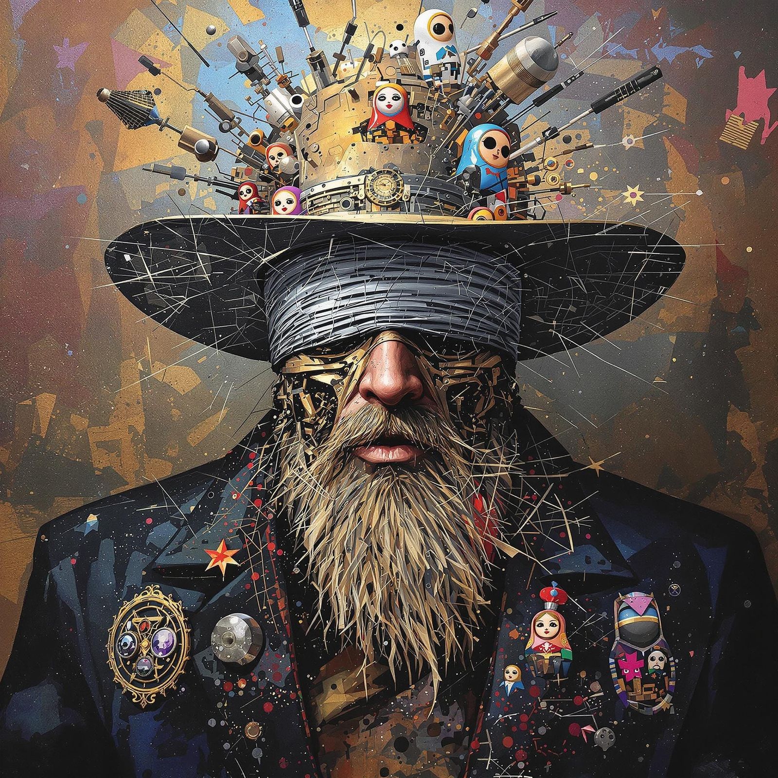 Cracked Cowboy Wizard with Matryoshka Head