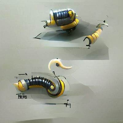 Futuristic Robotic Worm Concept Art