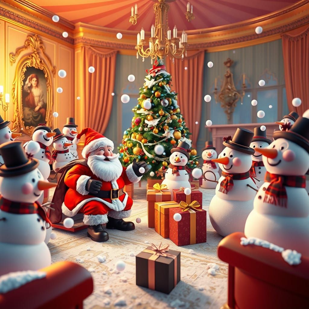 Whimsical Christmas Chaos in Living Room