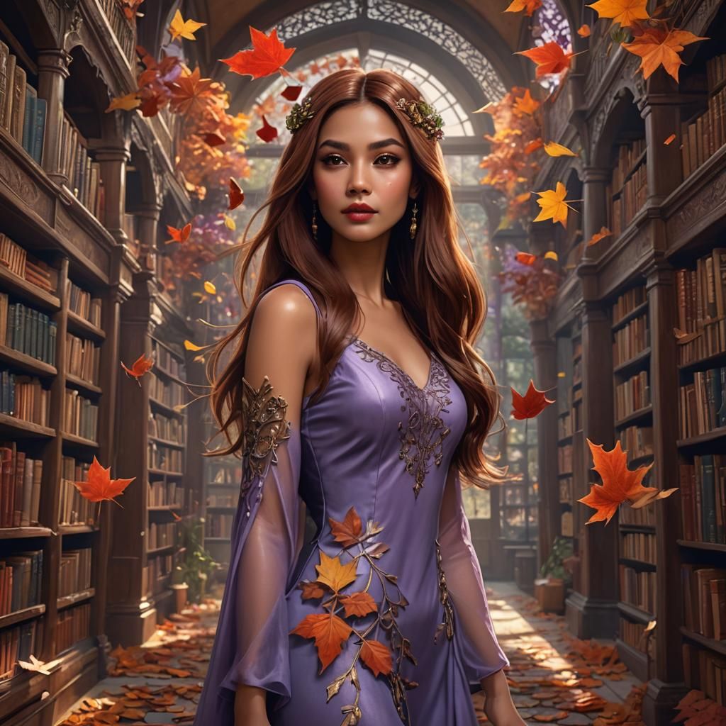 Arabic Asian Woman with Fairy Wings, Detailed Matte Painting