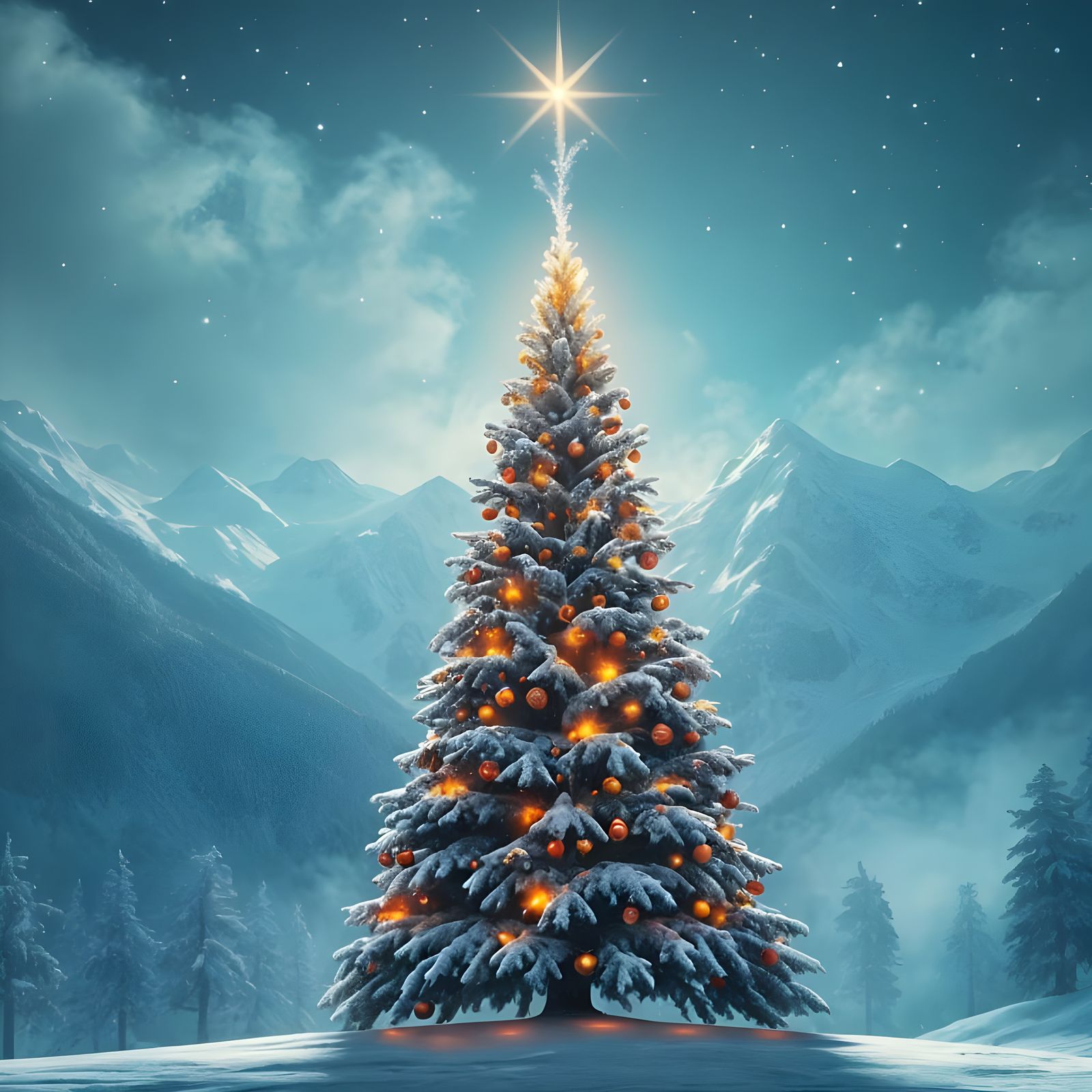 Surreal Winter Wonderland Christmas Tree