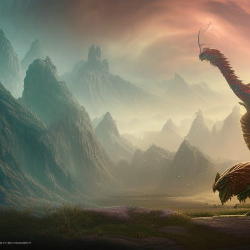 A Strange Animal in Detailed Fantasy Art