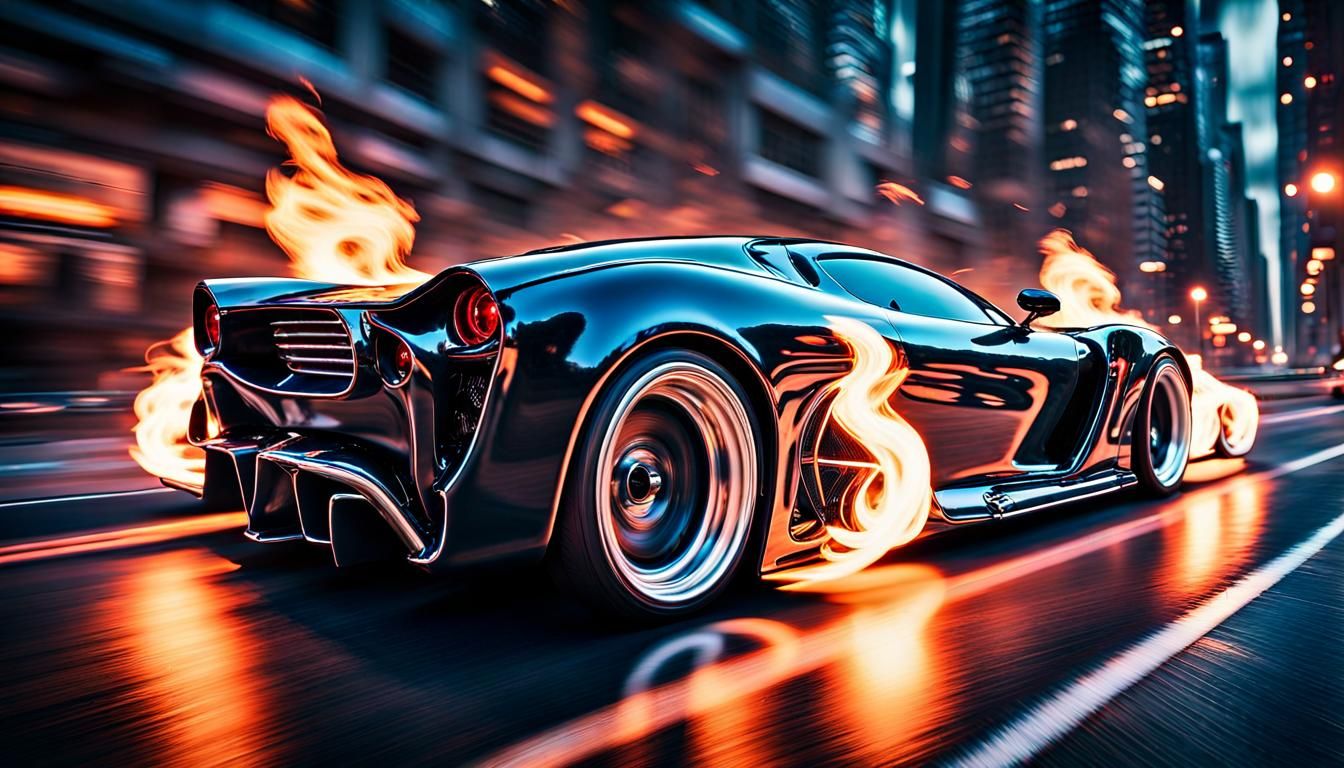 Futuristic Drag Race in Giger Style