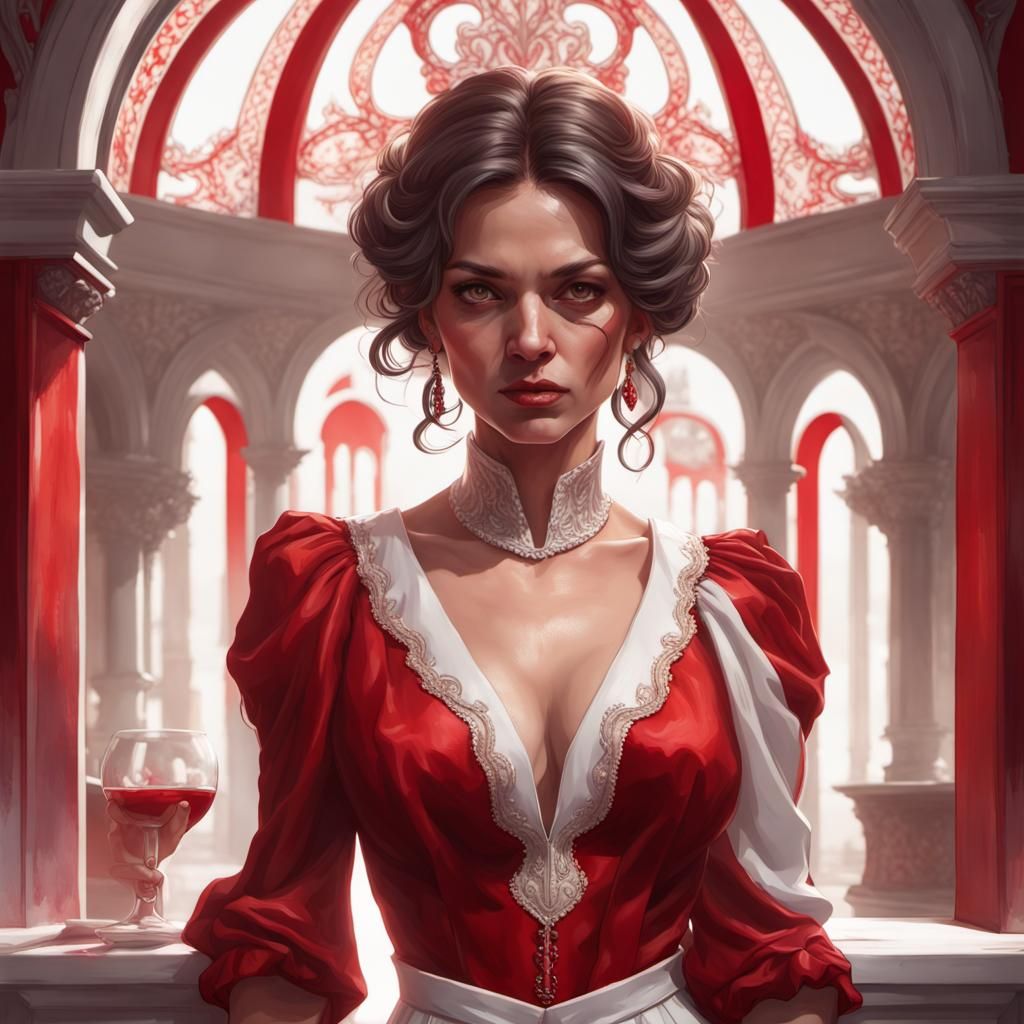 Italian Mob Boss Portrait in Art Nouveau Style