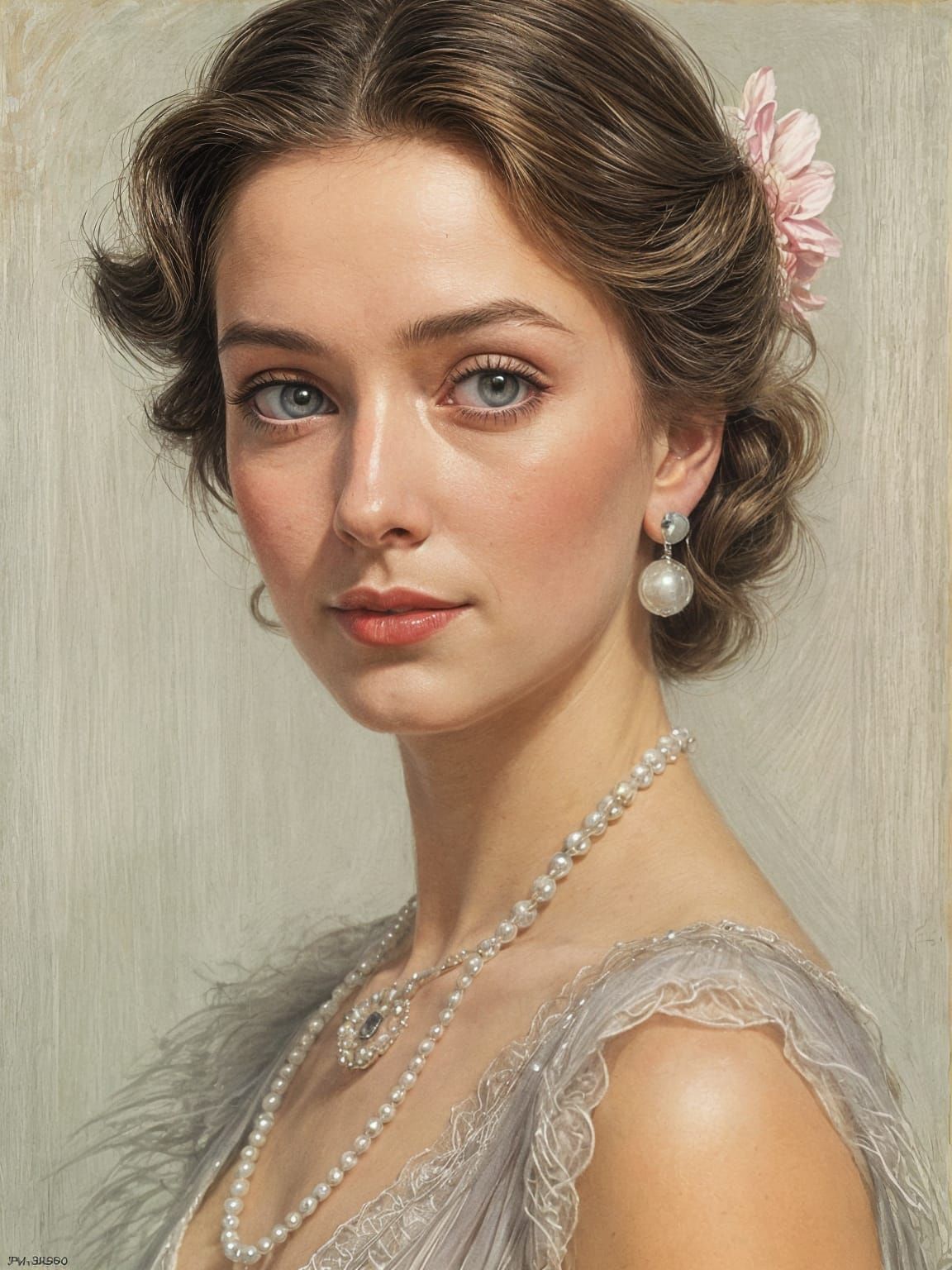 1939 Pastel Portrait in Oil Painting Style