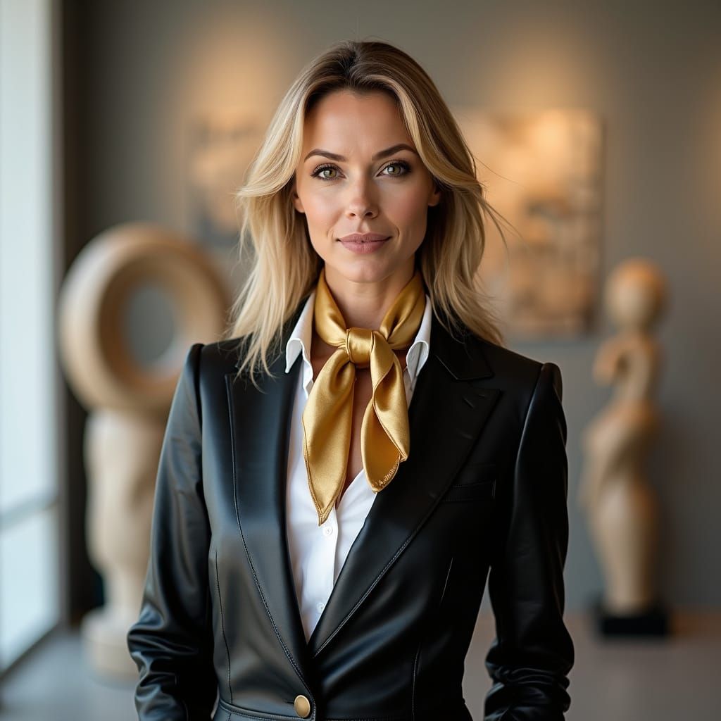 Confident CEO Portrait in Art Gallery, Professional Photogra...