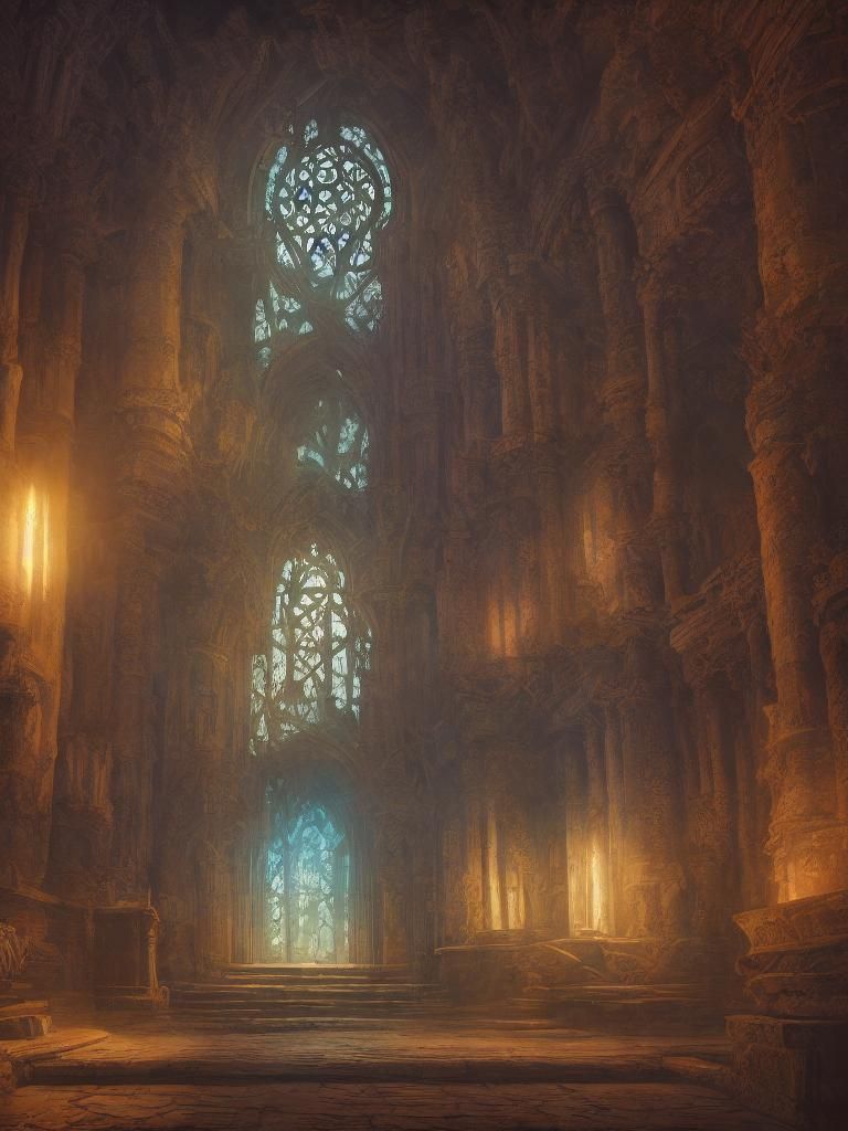 Mystical Chamber with Ancient Window, Fantasy Concept Art