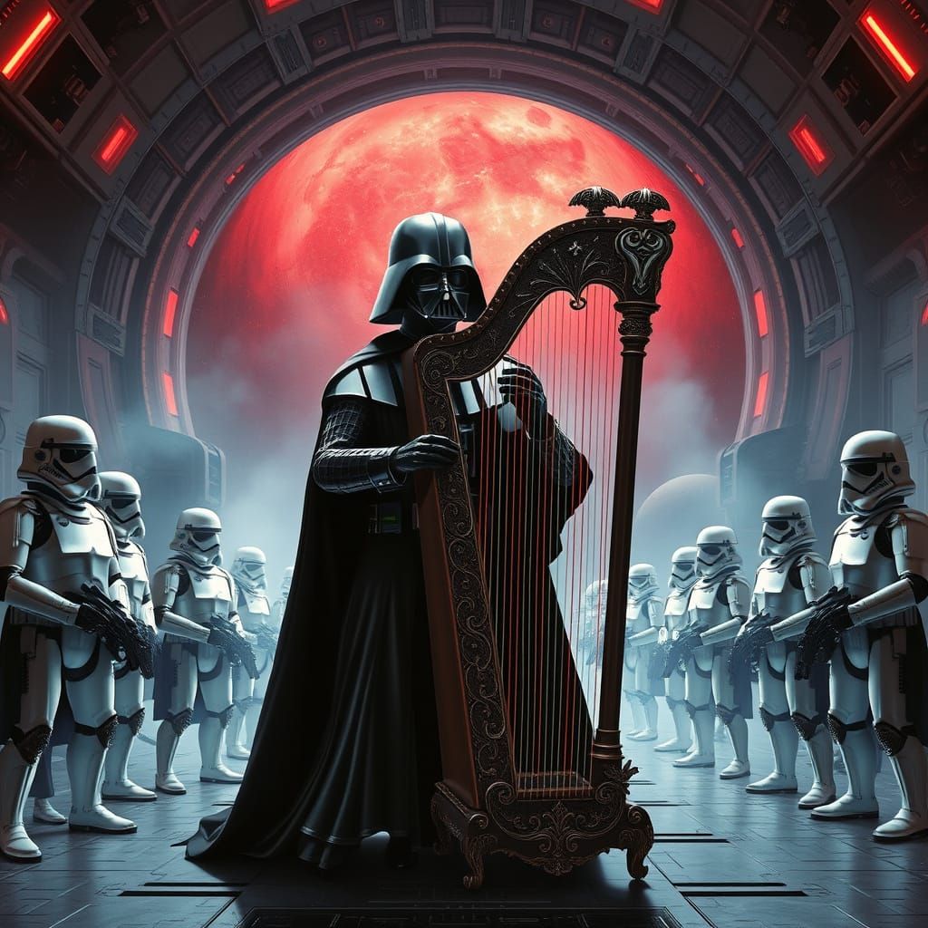 Darth Vader's Surreal Death Star Harp Recital