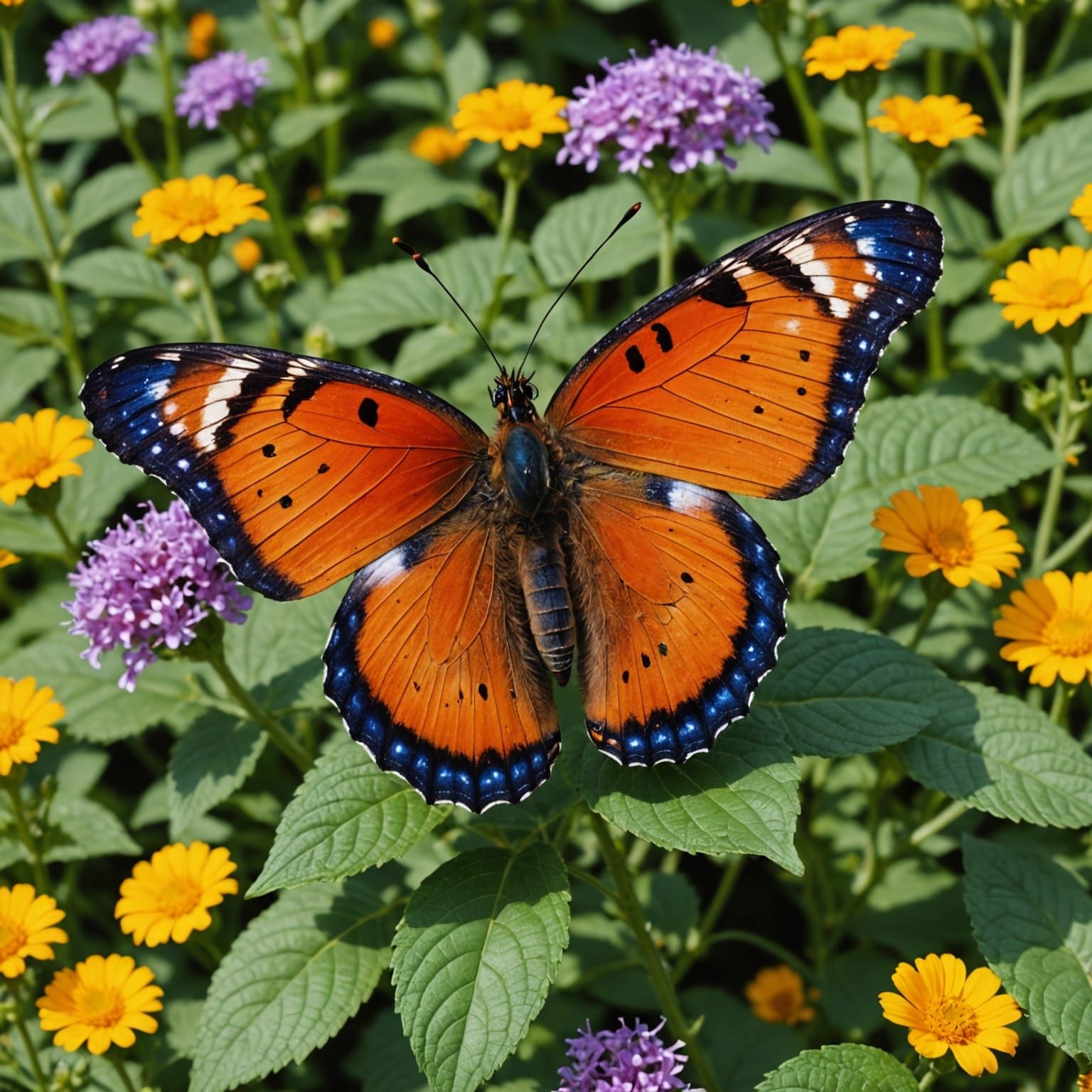 Hyper Realistic Butterfly Hidden in Vibrant Undergrowth