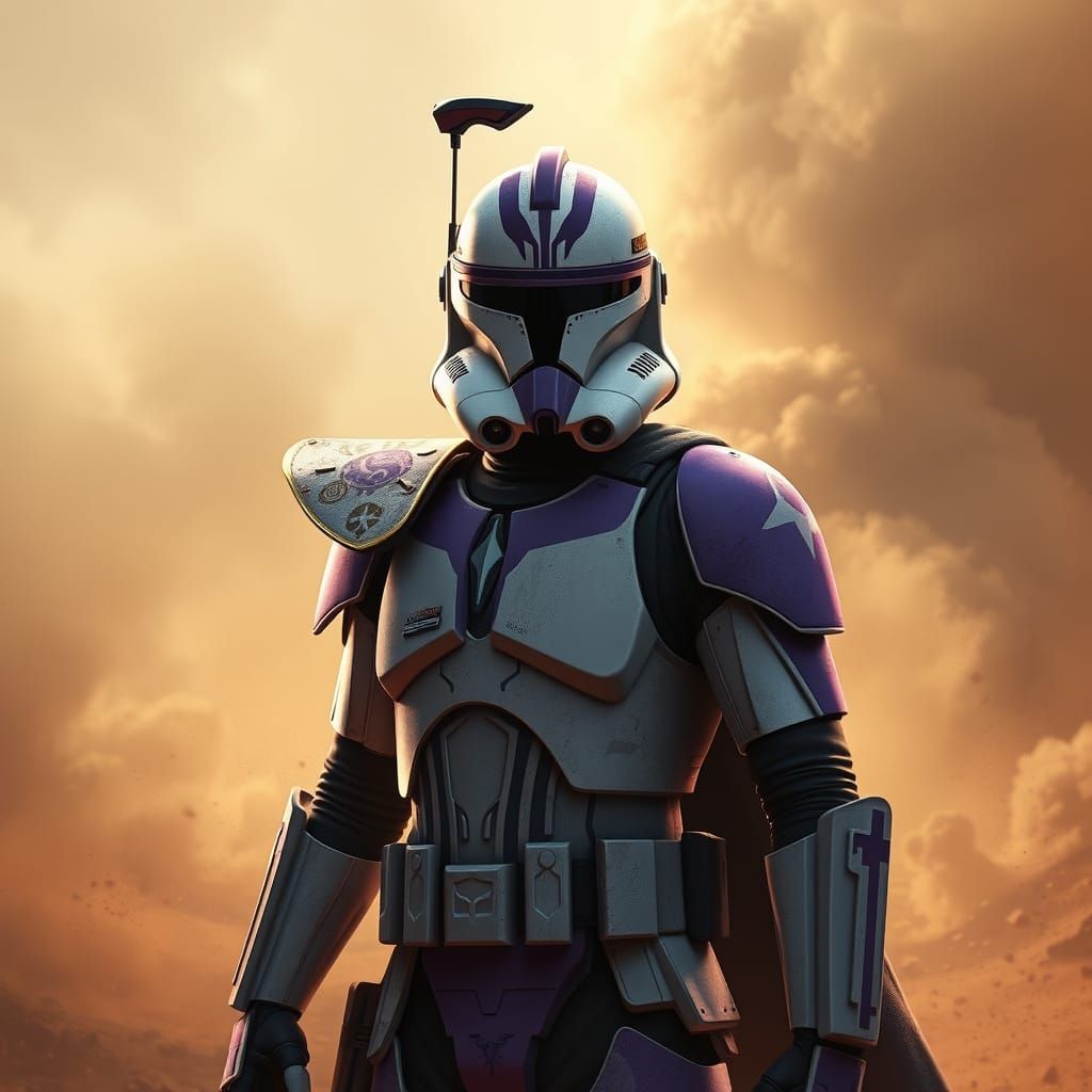Clone Trooper in Vibrant Phase II Armor, Inspired by Star Wa...