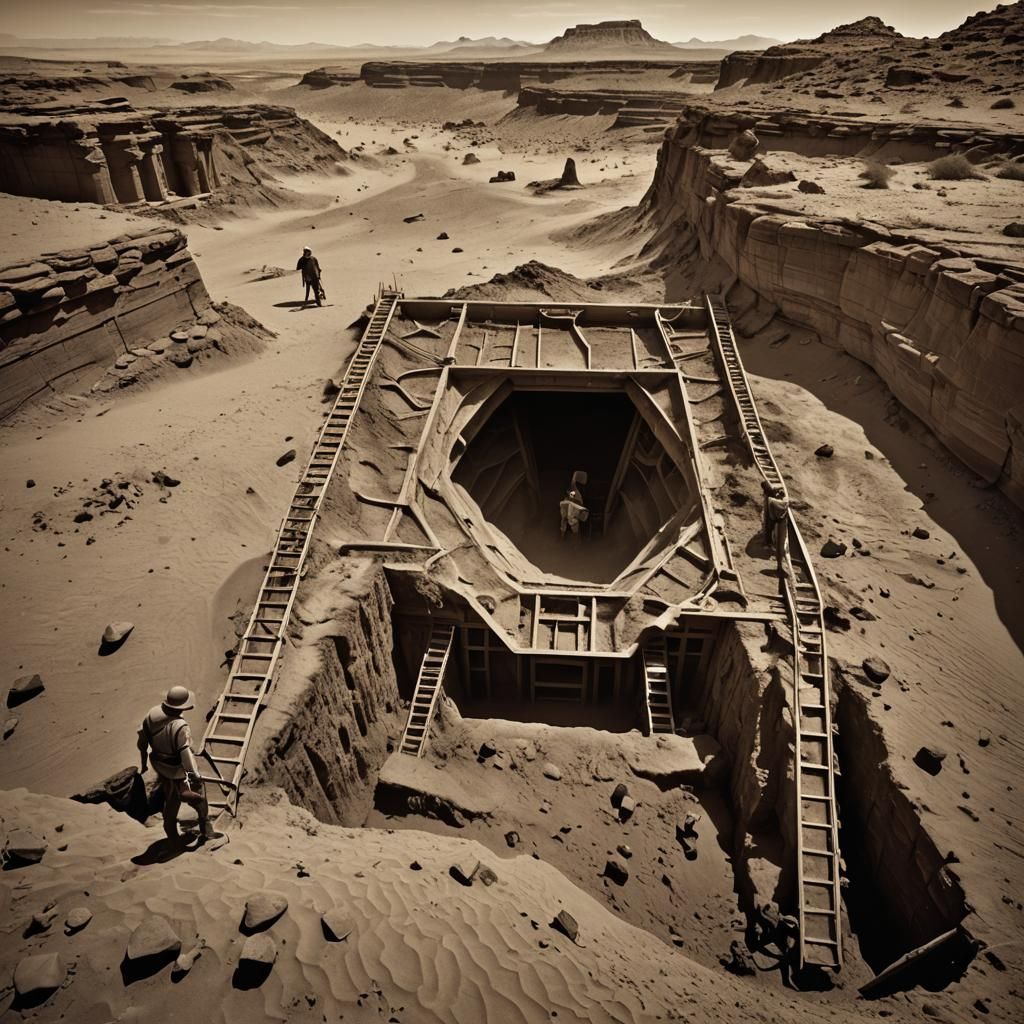 Giant Alien Spaceship Unearthed in Desert Ruins
