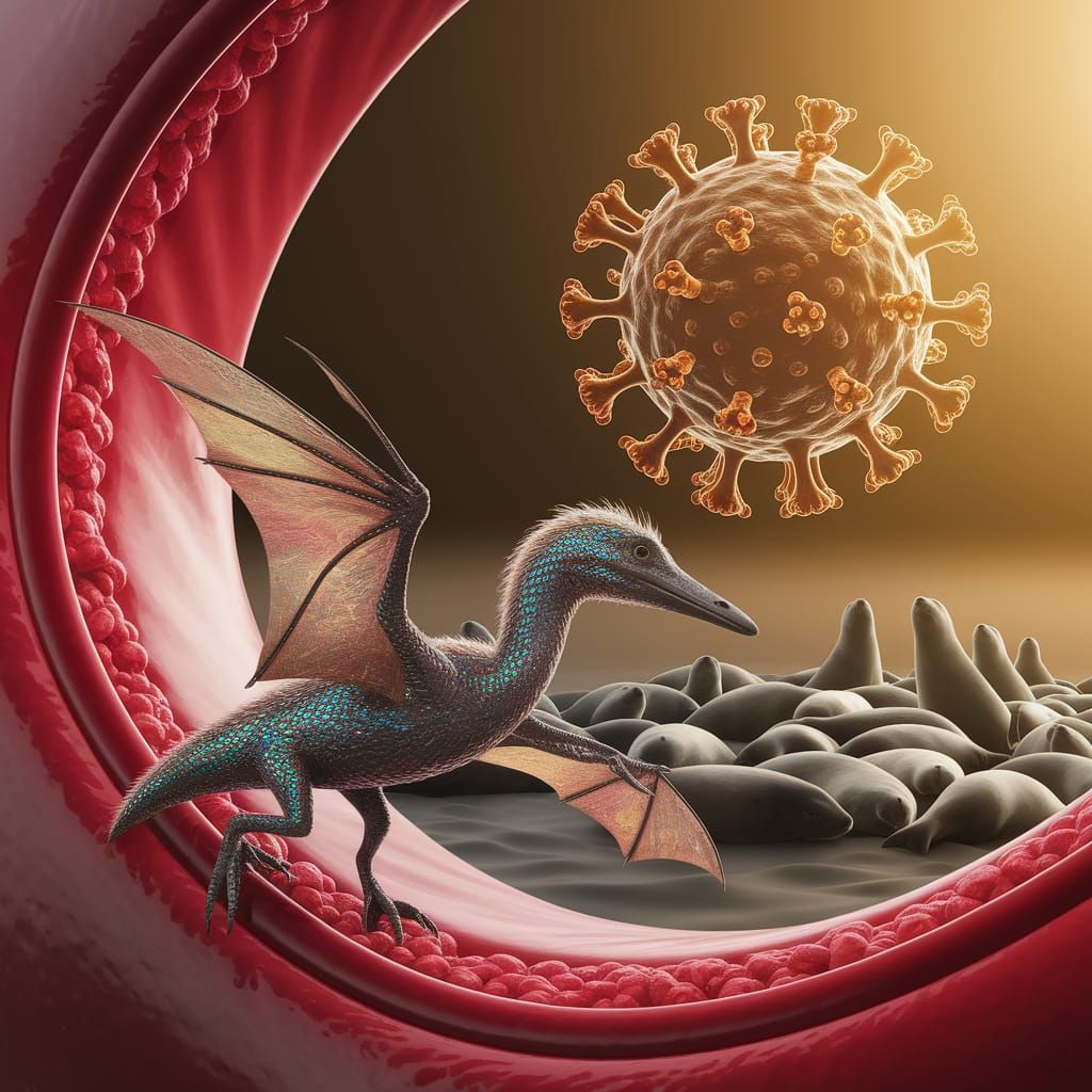 Virus with pterodactylus baby