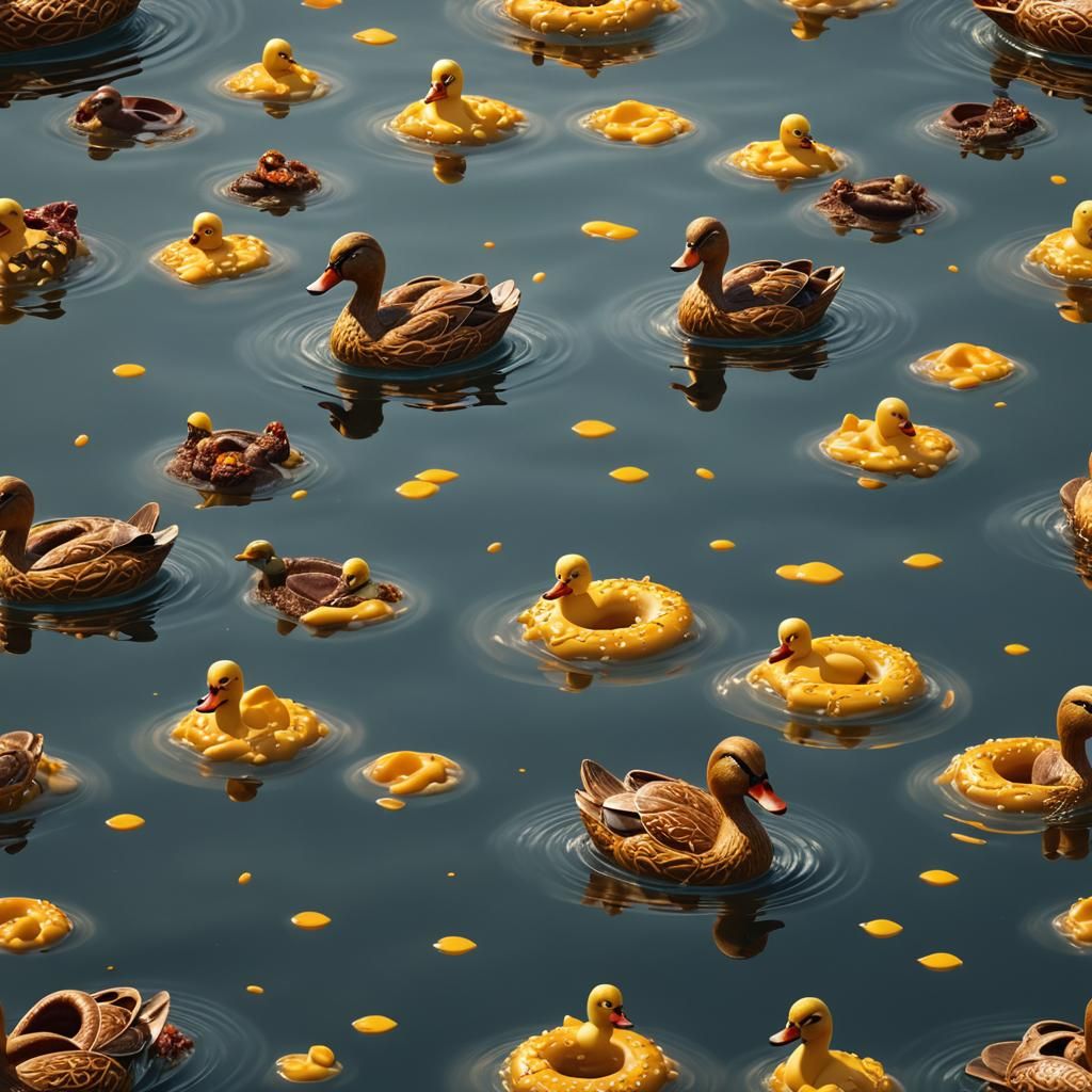 Pretzel Duck Swims in Cheese: Fantasy Concept Art
