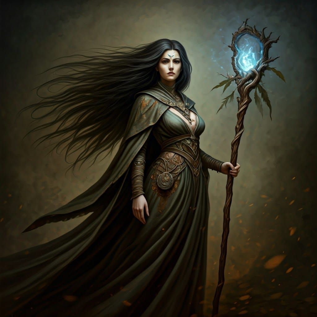 Surreal Witch Masterfully Commands the Winds with Twisted, E...