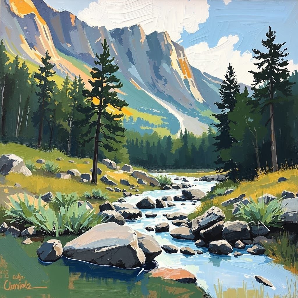 Modern Landscape Expressionism in Oil Painting