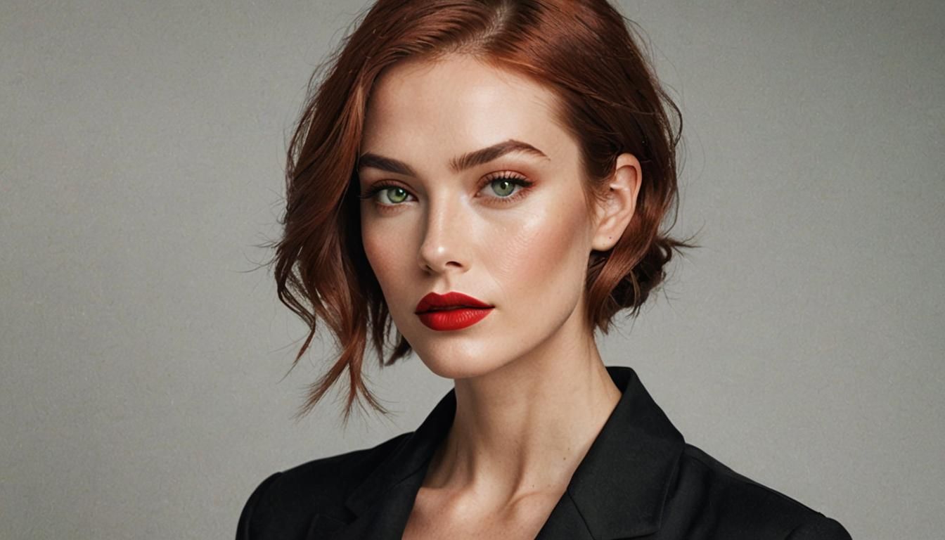 Minimalist Studio Portrait of a Red-Haired Model
