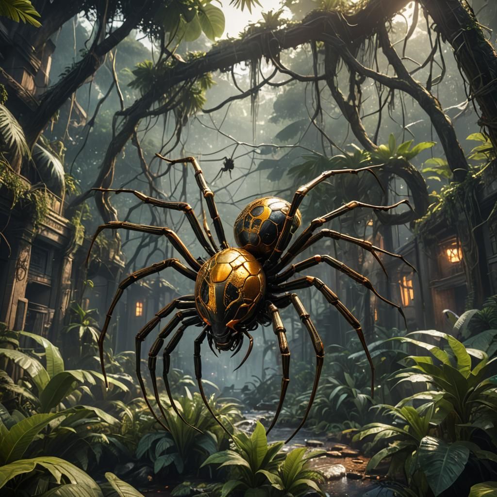 Giant Golden Orb Spider in Jungle City