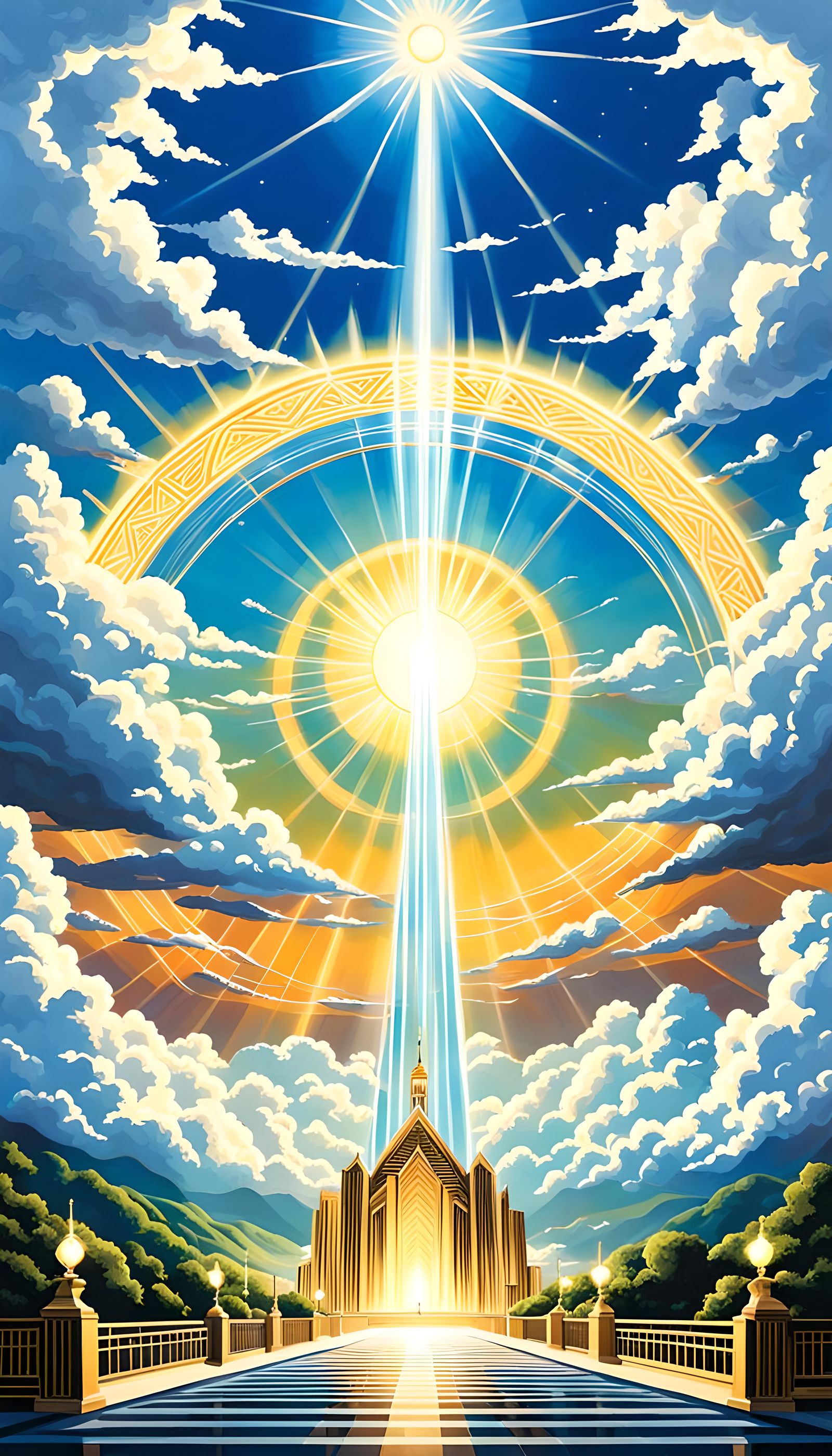 Heavenly Sunshine Illuminates a Spiritual Plane