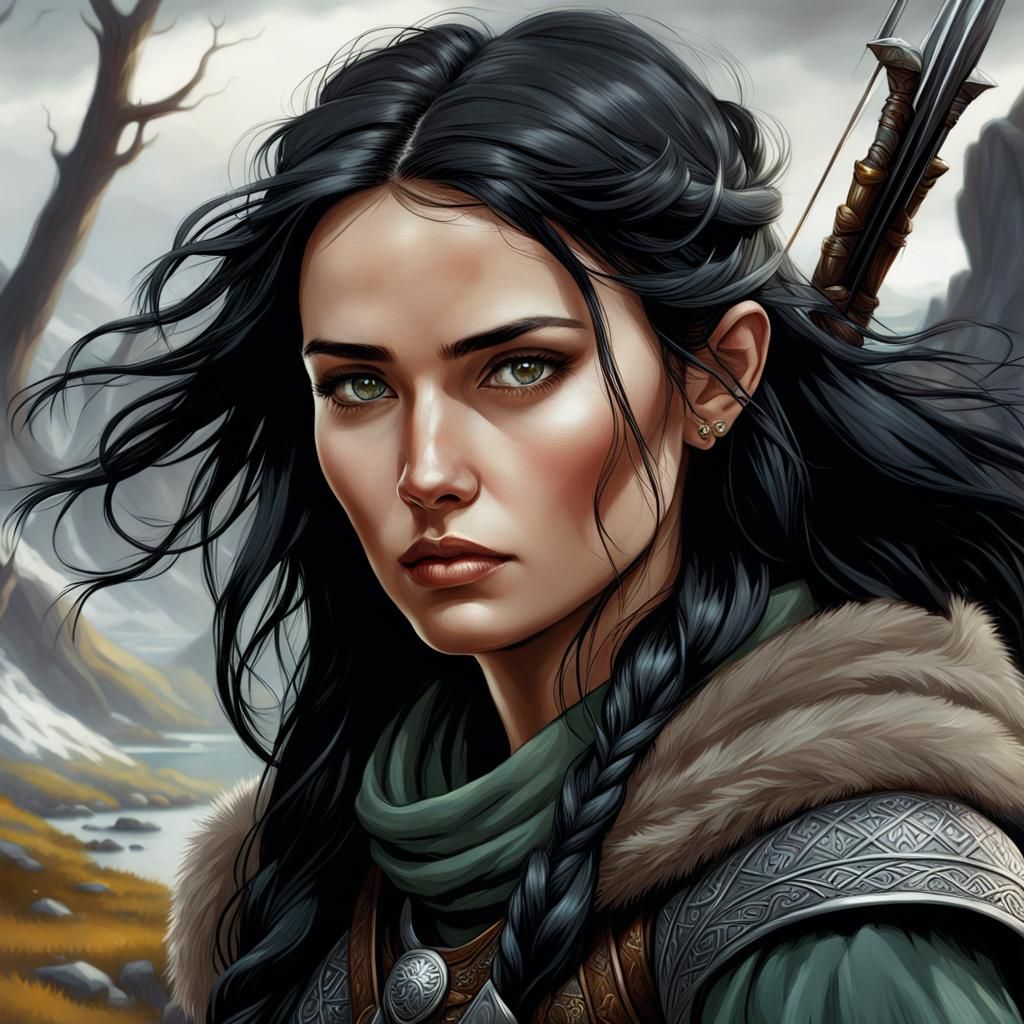 Nordic Female Ranger: Epic Fantasy Illustration