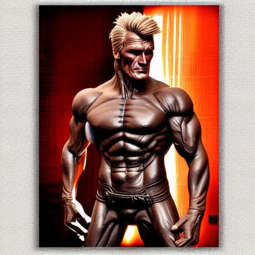 Dolph Lundgren Hyperdetailed Autumn Digital Painting