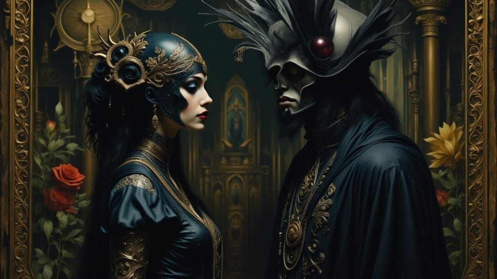 Hekate Meets Lord of Shadows in Dark Fantasy Portrait