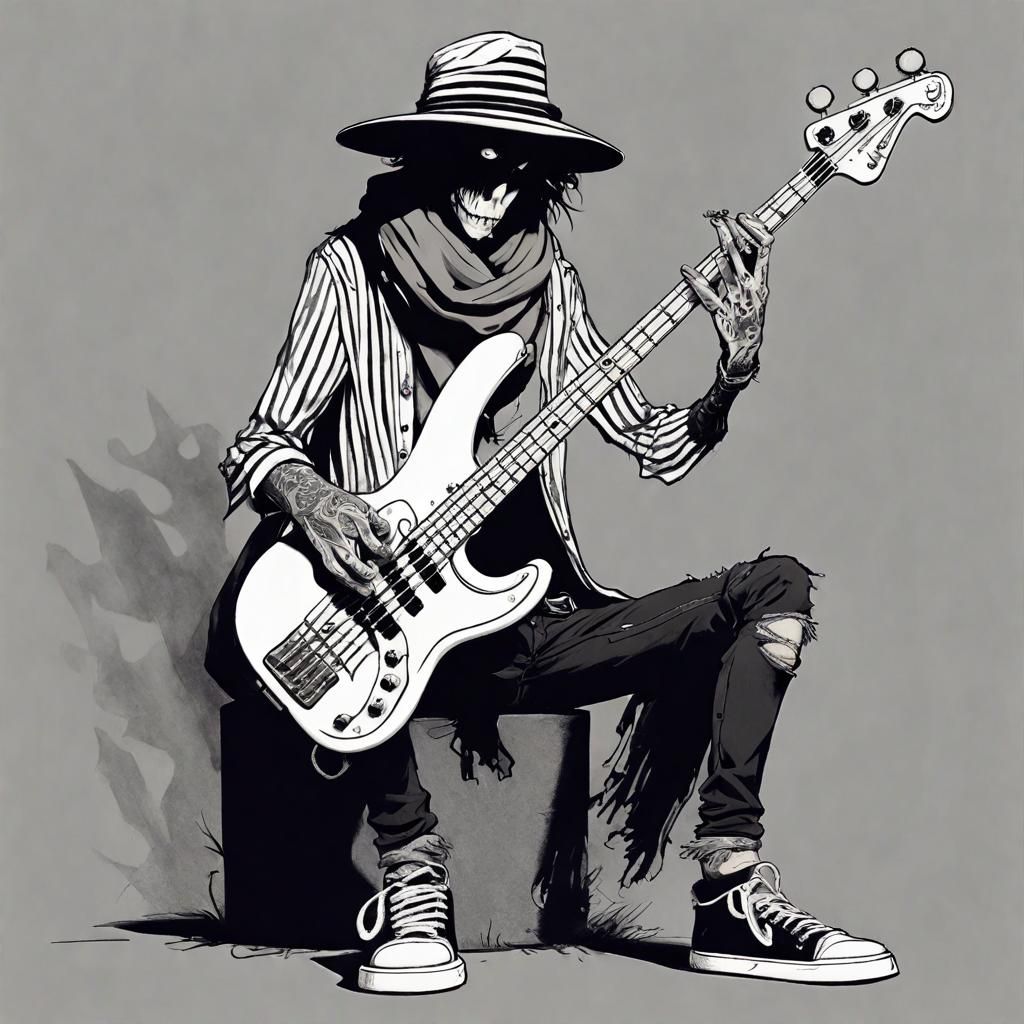 Concept Art of Fictional Bass Guitarist