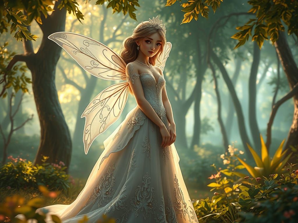 Whimsical Fairy Bride in Enchanted Forest