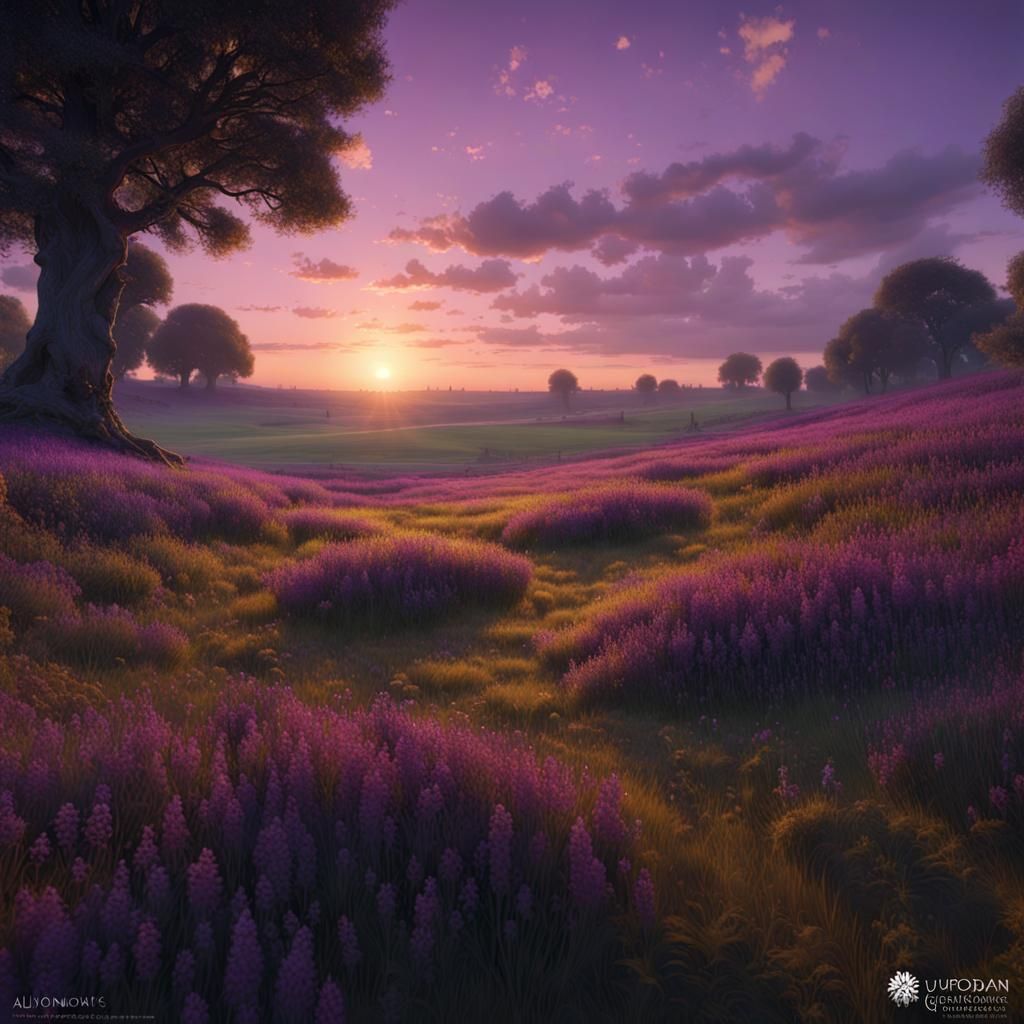 England Summer Dusk: Dark Fantasy Meadow