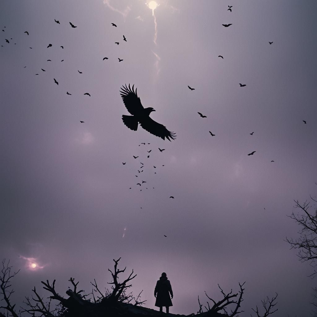 Soul at Abyss Edge in Cinematic Film Still