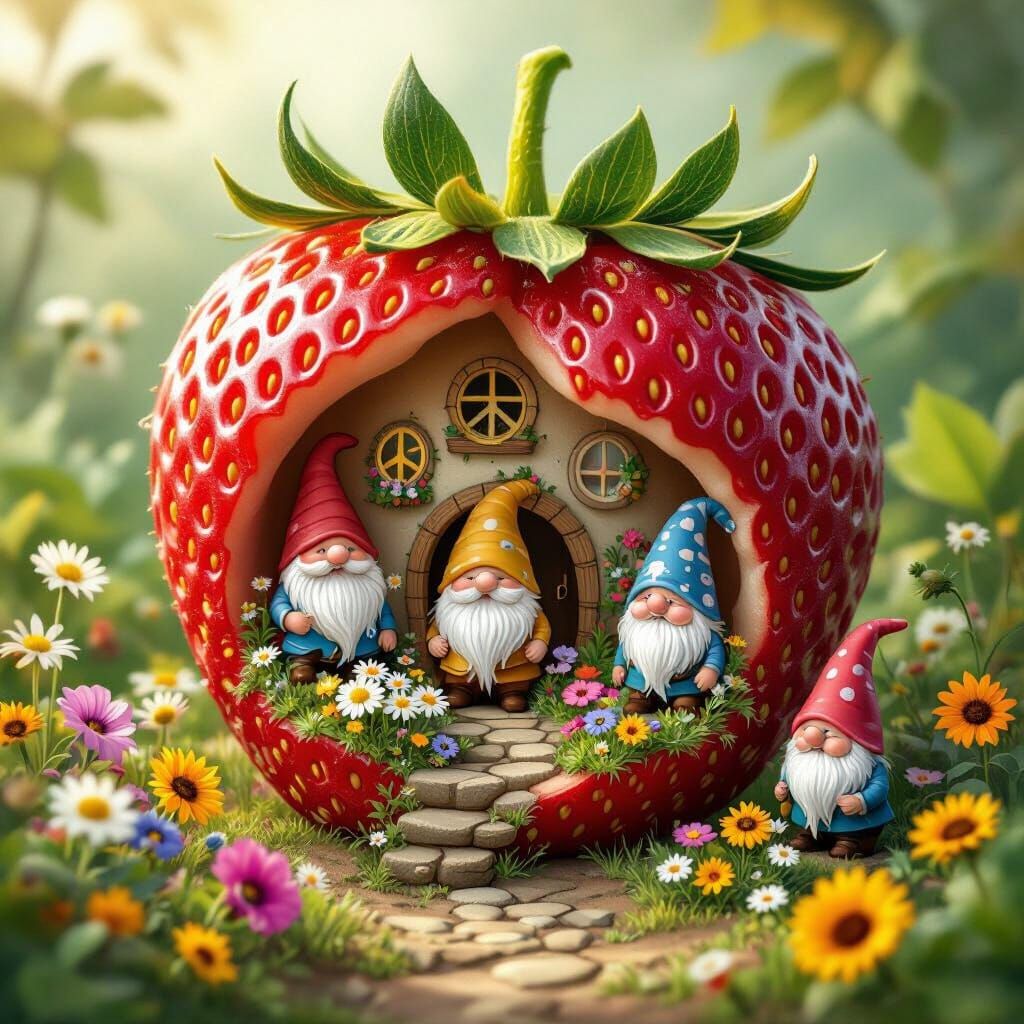 Strawberry Village: A Whimsical Gnome Home