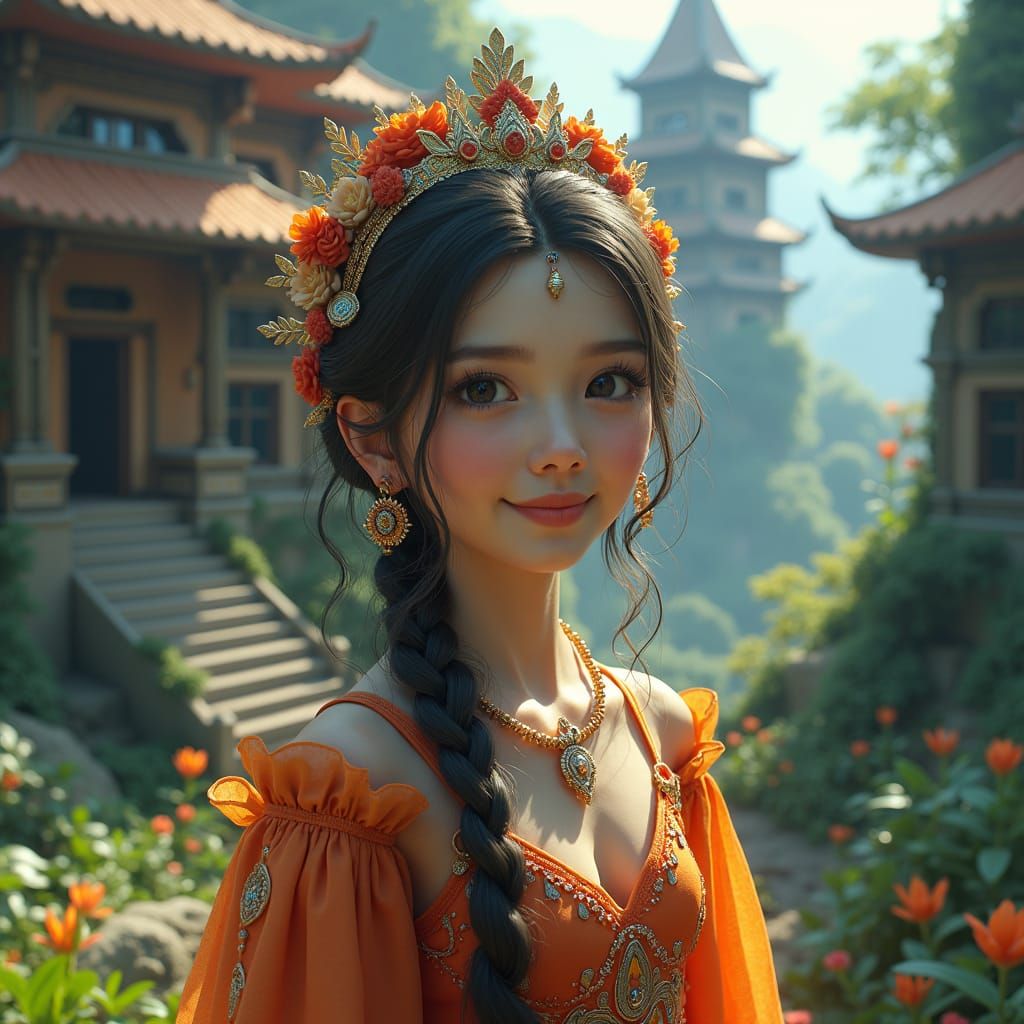 Fantasy Girl in Ethereal Houser Setting