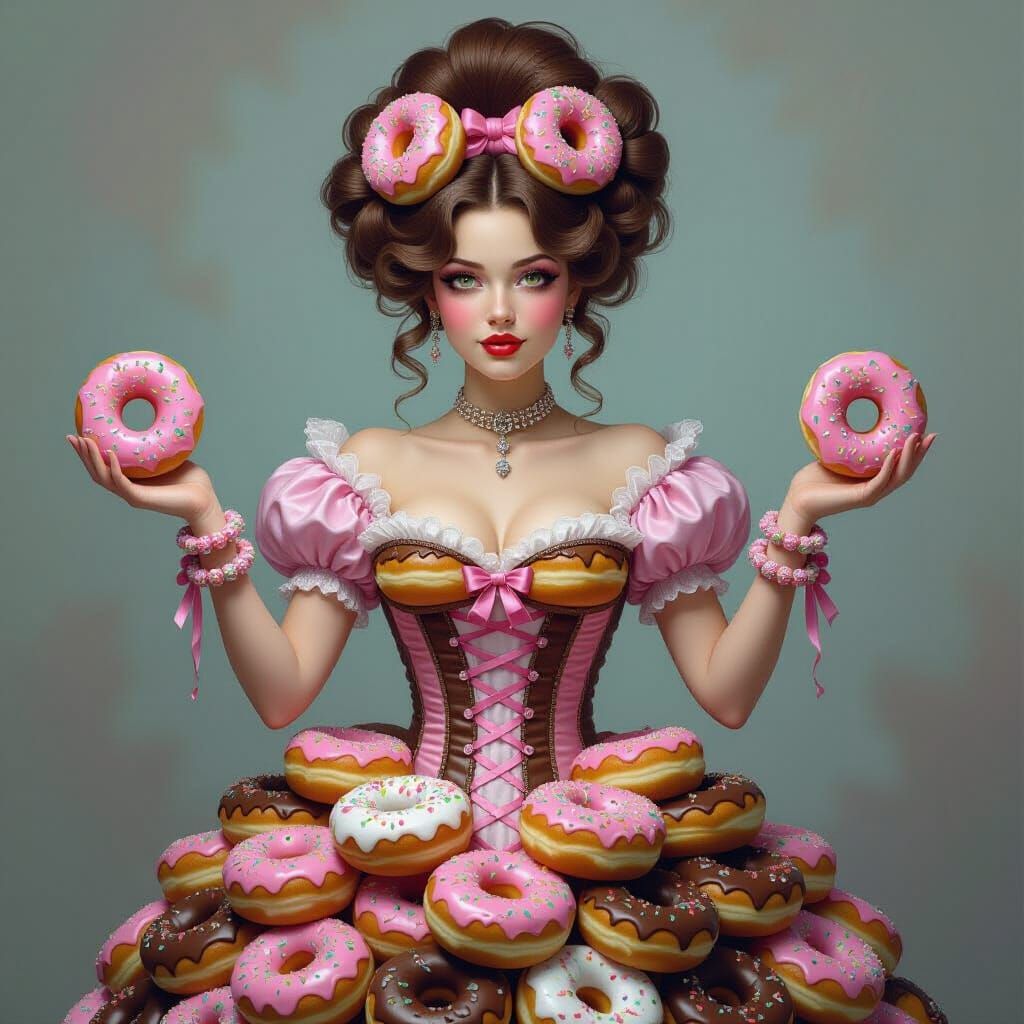 Victorian Mystic with Donut Gown and Candy Lips